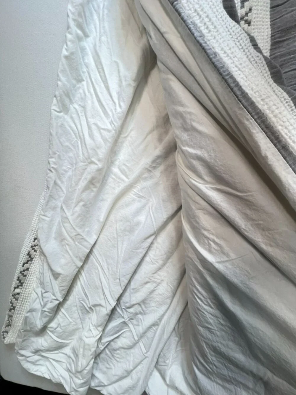 Bedsure Stripe White GentleSoft Cotton Boho Waffle Weave Duvet Cover Zipper